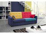 Divano Letto Tessuto Divano Divano Tessile Tappezzeria Set Letto Funzione 3 Posti Nuovo