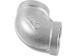 Connettore A Gomito Da 1/2" 90 Gradi Angolato In Acciaio Inox Filettato Femmina DN15"