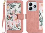 Per Xiaomi Redmi Note 14 5G Portafoglio Cellulare Custodia Design Floreale Custodia Rosa