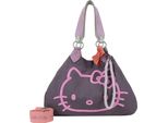 Fritzi Aus PreußEn Borsa A Tracolla Borsa A Tracolla Izzy Hello Kitty Head Flocked Canvas Plumy Cat Porpora