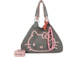 Fritzi Aus PreußEn Borsa A Tracolla Borsa A Tracolla Izzy Hello Kitty Head Flocked Canvas Anthra Cat Grigio Scuro