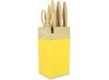 Ceppo Di Coltelli Da 6 Pezzi - Menastyl - 5041062 - Lama In Ceramica - Polipropilene - Zafferano