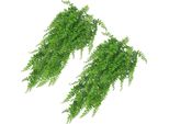 10PCS Piante Artificiali Da Appendere In Plastica Felce Persiana Viti Finte Piante Verdi Per Interni All'aperto Camera Parete Matrimonio Patio Portico Decorazione