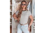 Dstreet T-Shirt Donna A Manica Corta Liness Bianco L/Xl