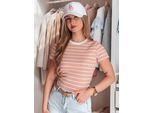 Dstreet Maglietta Donna A Maniche Corte Liness Rosa E Bianco S/M