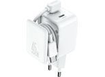 Joyroom Gan USB-C Charger 45W With Cable Management - White