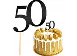 Cake Topper, Decorazione, Numero 50, Cifra, Compleanno, Anniversario, Nero