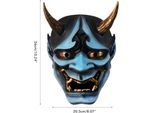 Maschera Facciale Di Halloween In Resina Giapponese Per Cosplay, Maschera Facciale Horror, Maschera Facciale Da Fantasma/Demone, Oggetti Di Scena, Decorazione Per Feste