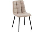 Sedia Da Pranzo In Pelle Finta - Sedia - Rivestimento Di Facile Manutenzione, Elevato Comfort Di Seduta | Colore: Taupe