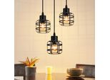 Zmh Lampada A Sospensione Tavolo Da Pranzo Lampada A Sospensione In Metallo 3 Fiamme Lampada A Sospensione E14 Lampada Nera Lampada A Sospensione Regolabile In Altezza Per La Cucina (Senza Lampadina)