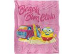 Minions - Coperta "Beach Bum Club"", Setosa, Morbida Al Tatto TV28696 (Taglia Unica) (Rosa/Colore)"
