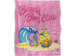 Minions - Coperta "Beach Bum Club"", Setosa, Morbida Al Tatto TV28694 (Taglia Unica) (Rosa/Colore)"