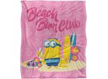 Minions - Coperta "Beach Bum Club"", Setosa, Morbida Al Tatto TV28695 (Taglia Unica) (Rosa/Colore)"