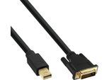 Inline® 17225 Cavo Da Mini Displayport A Dvi, Mini Displayport Maschio A DVI-D 24+1 Maschio, Nero/Oro, 5M