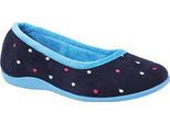 Pantofole Da Donna Isla A Pois DF1308 (5 UK/38 Eu) (Blu/Turchese)
