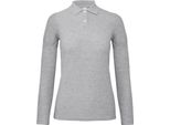 B&C ID.001 Polo Da Donna, Manica Lunga BC3944 (3XL) (Grigio Tortora)