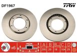 2X Disco Freno Trw DF1967 Per Nissan Patrol Gr Iv Suv (Y60 Gr) 29Mm 295Mm