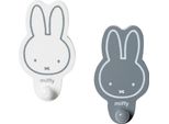 Ganci Da Parete Roba Miffy®, Set Di 2, Appendiabiti E Decorazione Per La Stanza Dei Bambini E Dei Ragazzi, Grigio, Bianco