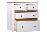 Syfax™ Credenza Bianca 80X40X83 Cm In Legno Massello Di Pino Panama