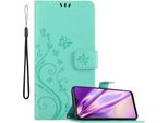 Cadorabo Cover Per Samsung Galaxy A10E / A20E Cover Protettiva In Turchese Cover Protettiva Cover Per Telefono Cellulare Cover Fiori Custodia Fiore