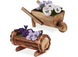 Set Di 2 Fioriere In Legno Relaxdays