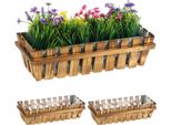 Fioriera Relaxdays In Legno, Set Di 3 Fioriere