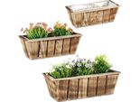 Relaxdays Set Di 3 Fioriere In Legno