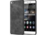 Cadorabo Custodia Protettiva Per Huawei P8 Cover In Nero Custodia Rigida Cover Telefono Cellulare Custodia In Ecopelle