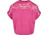 DáMské TričKo Urban Classics Ladies Short Oversized Lace Tee Brightviolet - 3XL