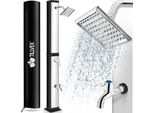 Tillvex Doccia Solare 40L Nero/Argento Inclusa Copertura Protettiva Doccia Da Giardino Doccia Da Piscina Doccia Da Campeggio Doccia Solare Da Esterno Doccia A Pioggia