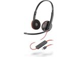 Poly Blackwire 3220 Cuffia Cablata Per Ufficio/Telefono Centrale C Usb Tipo C Nero, Rosso