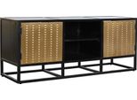Mobile Tv Dkd Home Decor Nero Oro Metallo Legno (120 X 37 X 50 Cm)