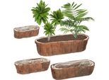 Relaxdays Set Di 4 Fioriere Allungate