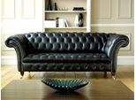 Divano Chesterfield Tre Posti Nero Jvmoebel