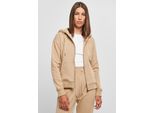 Urban Classics Donna Felpa Con Cappuccio E Zip In Spugna Biologica Unionbeige - 5XL