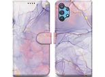 Cadorabo Custodia Protettiva Per Samsung Galaxy A32 5G Case Design Viola Custodia Per Telefono Cellulare Custodia Protettiva Custodia Magnetica Custodia Cover