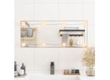 The Living Store Specchio Da Parete Con Luci Led 30X80 Cm In Vetro Rettangolare