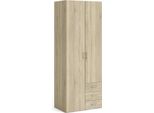 Dmora Guardaroba 2 Ante Apollina 49.5X200.4H Cm Marrone Quercia, Appendiabiti 2 Ante
