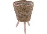 Supporto Per Piante Su Gambe - Circa 42 X Ø 26 Cm - Supporto Per Fiori In Paglia/Legno (Grande)