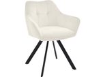 Design-Shop Sedia Da Pranzo Scott - Velluto - Crema