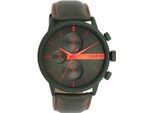 Quarzuhr OOZOO, grün (khaki), Armbanduhren, Kinder, Quarzuhr, Armbanduhr, Herrenuhr, Lederarmband, Chrono-Look