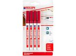 Edding 400 Pennarello Permanente Rosso (Confezione Blister Da 4)