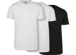 Urban Classics TB2684B | Basic Tee 3-Pack Herren T-Shirt - Farbe: White/White/Black - GrößE: 4XL