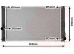 Van Wezel 53002608 - Oe 16400 0T240 Radiatore, Raffreddamento Motore Per Ct (ZWA10), Auris (E15), Auris (E18), Prius (W3), Prius Plus (W4)