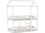 Vidaxl Letto A Castello Con Tetto Bianco 90X190 Cm In Legno Di Pino Massiccio