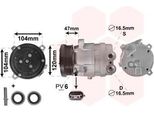 Van Wezel 0800K054 V5 Climatizzatore Compressore Climatizzatore Pag 46 R134A Per Chevrolet Nubira Station Wagon Epica KL1 Lacetti (J200) Lacetti Berlina Lacetti Station Wagon