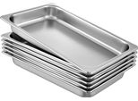 Set Di 6 Contenitori In Acciaio Inox - Contenitore Per Alimenti - Piastra Antiaderente - 537 X 330 X 65 Mm Contenitore Per Alimenti Da Tenere In Caldo - Torte - Casseruole - Teglia Per Hotel