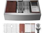 Lavello Da Cucina - Lavello Da Incasso In Acciaio Inox 304 - Lavello Da Cucina Completo Di Tagliere, Scolapasta E Scolapasta - Lavello Domestico A Vasca Singola 762 X 558,8 X 228,6 Mm - Postazione Di Lavoro In Cucina.