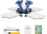Macchina Serigrafica Rotante A 360° - 54 X 45 Cm - Attrezzatura Per La Serigrafia Di T-Shirt - Pressa A Pallet A Doppio Strato - Posizionamento - Blu