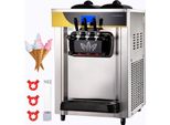 Softeismaschine Pro® - 2200 W Tischplatte Softeismaschine 22-30 L/Std. - Desktop Softeismaschine, 3 Geschmäcker mit LCD-Display - Eiscreme Speiseeismaschine